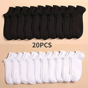 Women's Ankle Socks 10/20/40 Pairs Breathable Polyester Spandex Solid Color Lightweight Knit