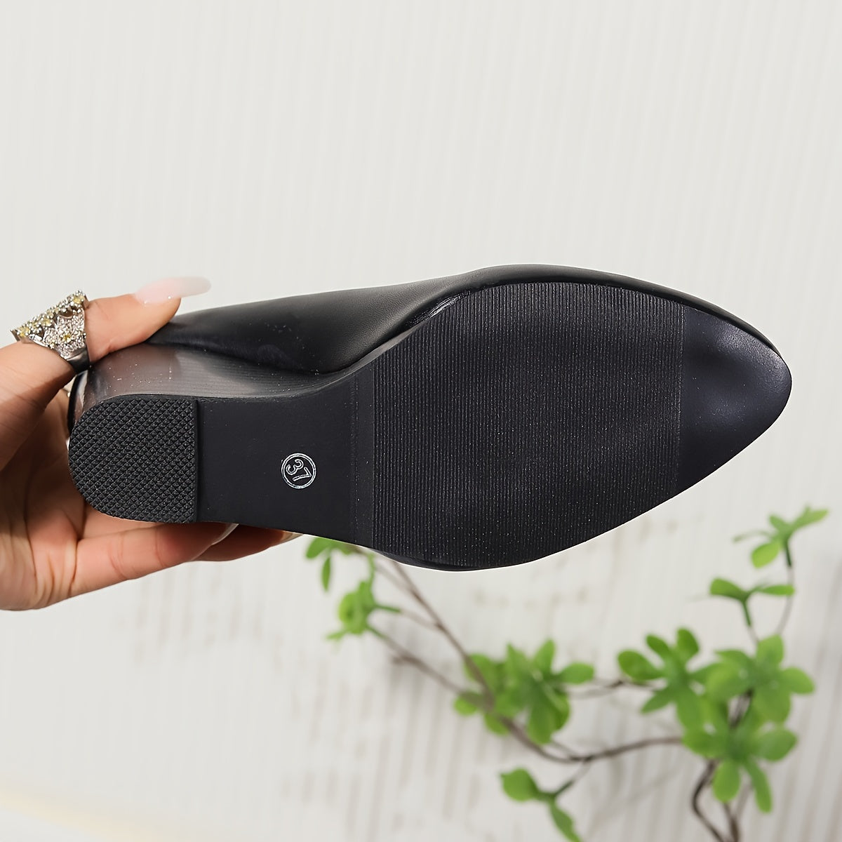 Women's Solid Color Slip-On Shoes with Wedge and Point Toe