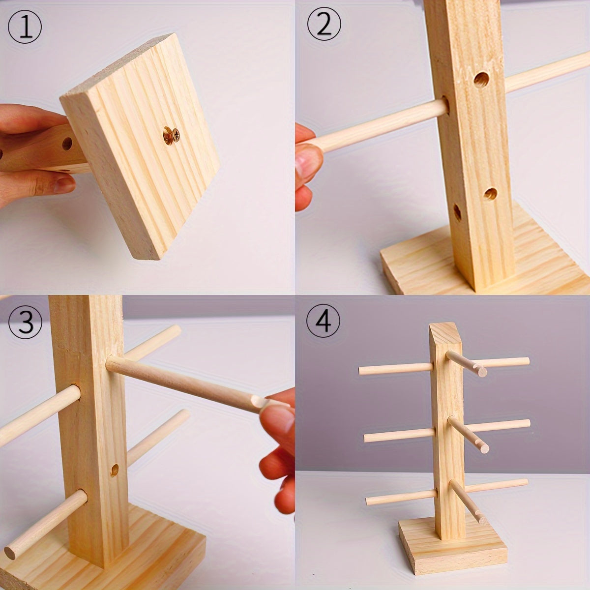 Wooden Eyeglass Display Stand with Removable Storage Rack for Men Women