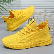 Women's Breathable Knit Lace-Up Sneakers, Low Top Athletic Shoes