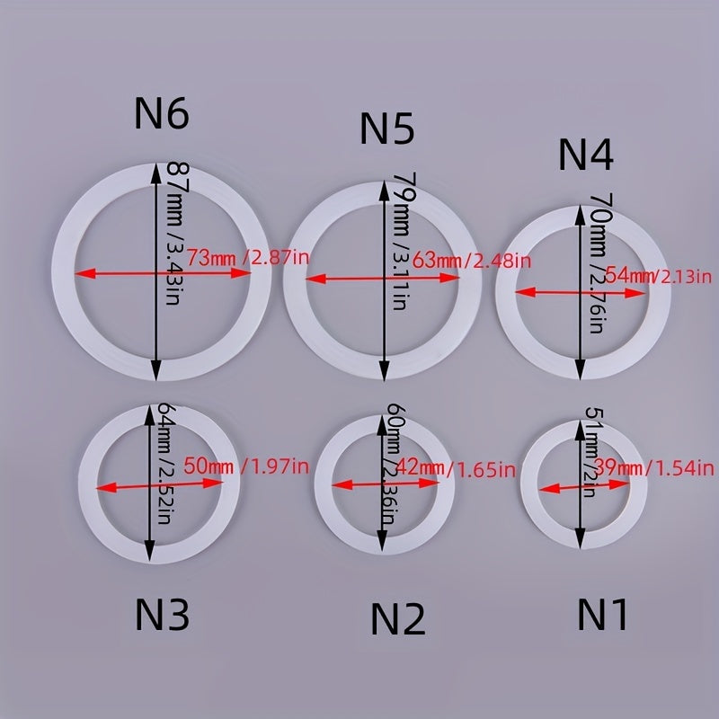 Replacement Gasket Set for Moka Pot Silicone Seal Rings for Espresso Makers