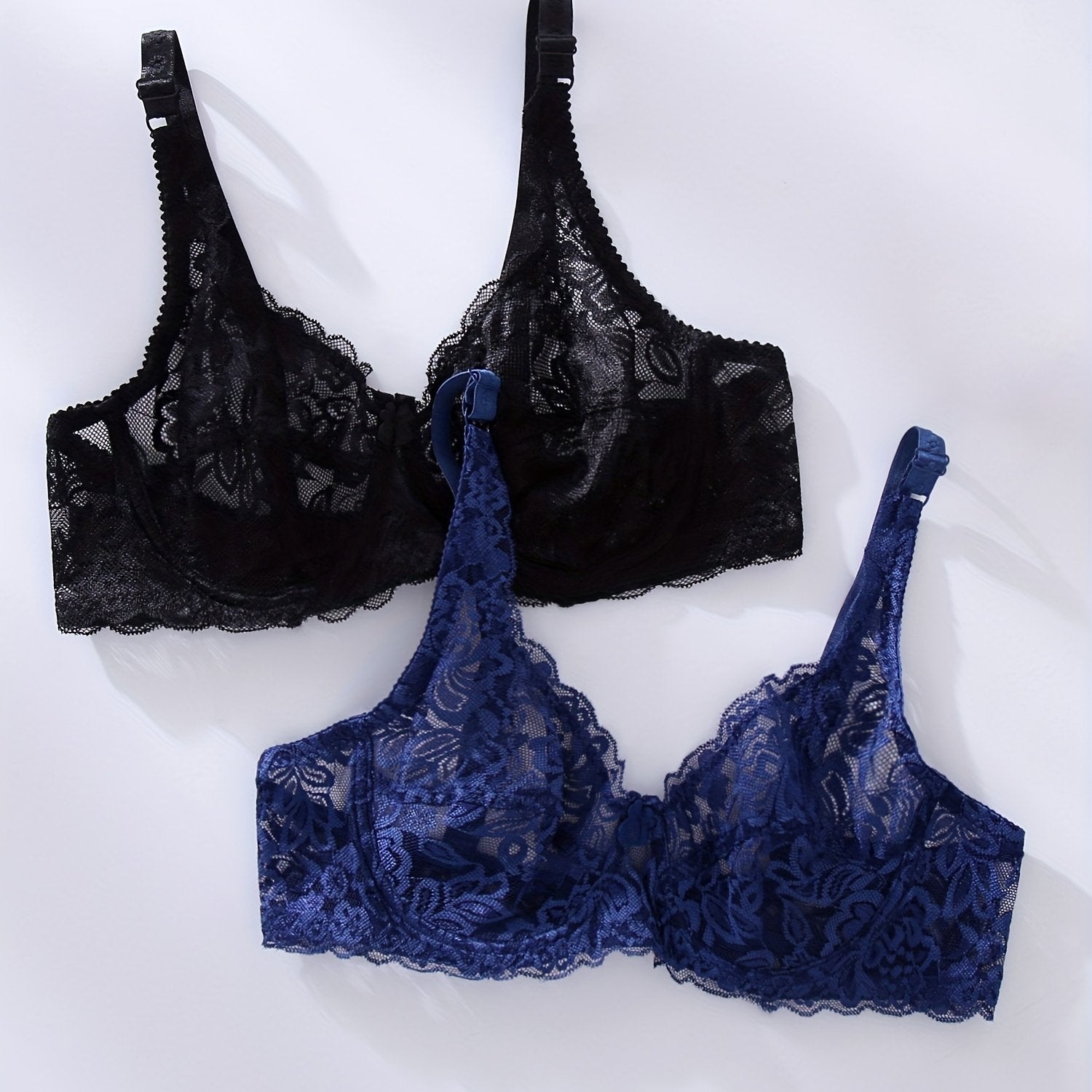 Women's Lace Bras Semi-Sheer Elegant Daily Wear Underwear