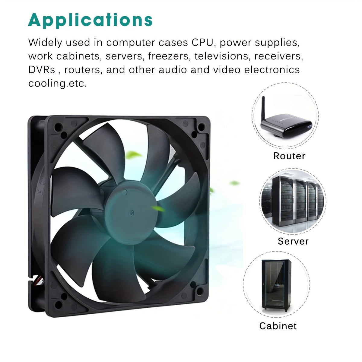 120mm USB Brushless Cooling Fan for 3D Printer PC Computer Case 7 Blades