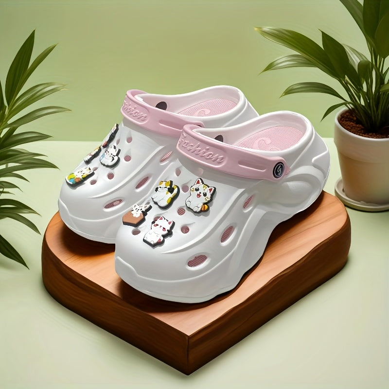 Women's Summer Hollow Shoes Lightweight EVA Thick Sole Garden Beach Shoes