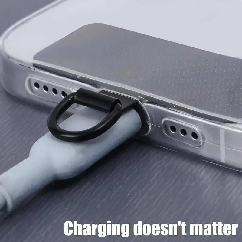 Gold Phone Lanyard Connector with Stainless Steel Clip for Secure Attachment