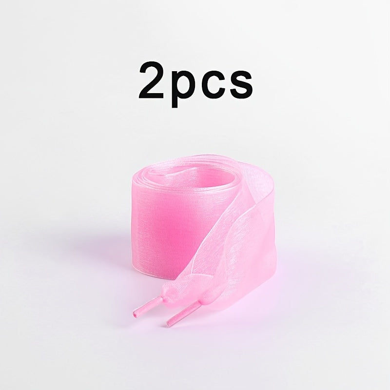Unisex Flat Satin Silk Shoe Laces Candy Color Canvas Shoe Laces