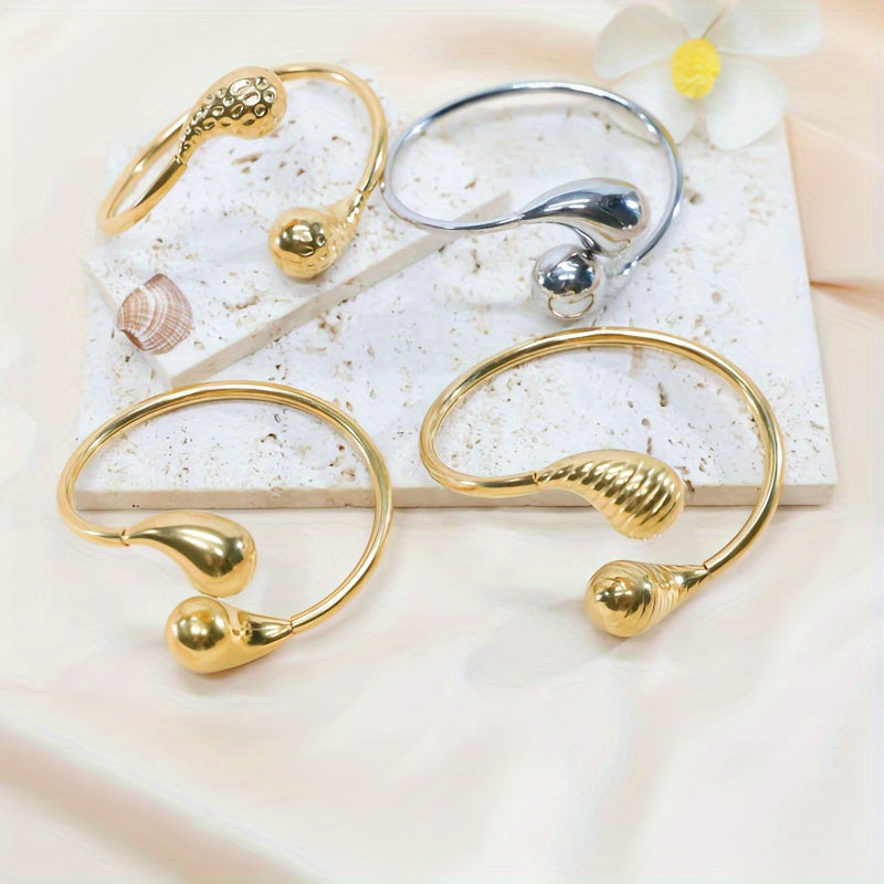 Zarif Bo'sh Dizaynli Paslanmaydigan Po'lat Suv Tomchisi Bilaguzuk - Partiyalar, Sayohatlar va Uchrashuvlar uchun Ideal.