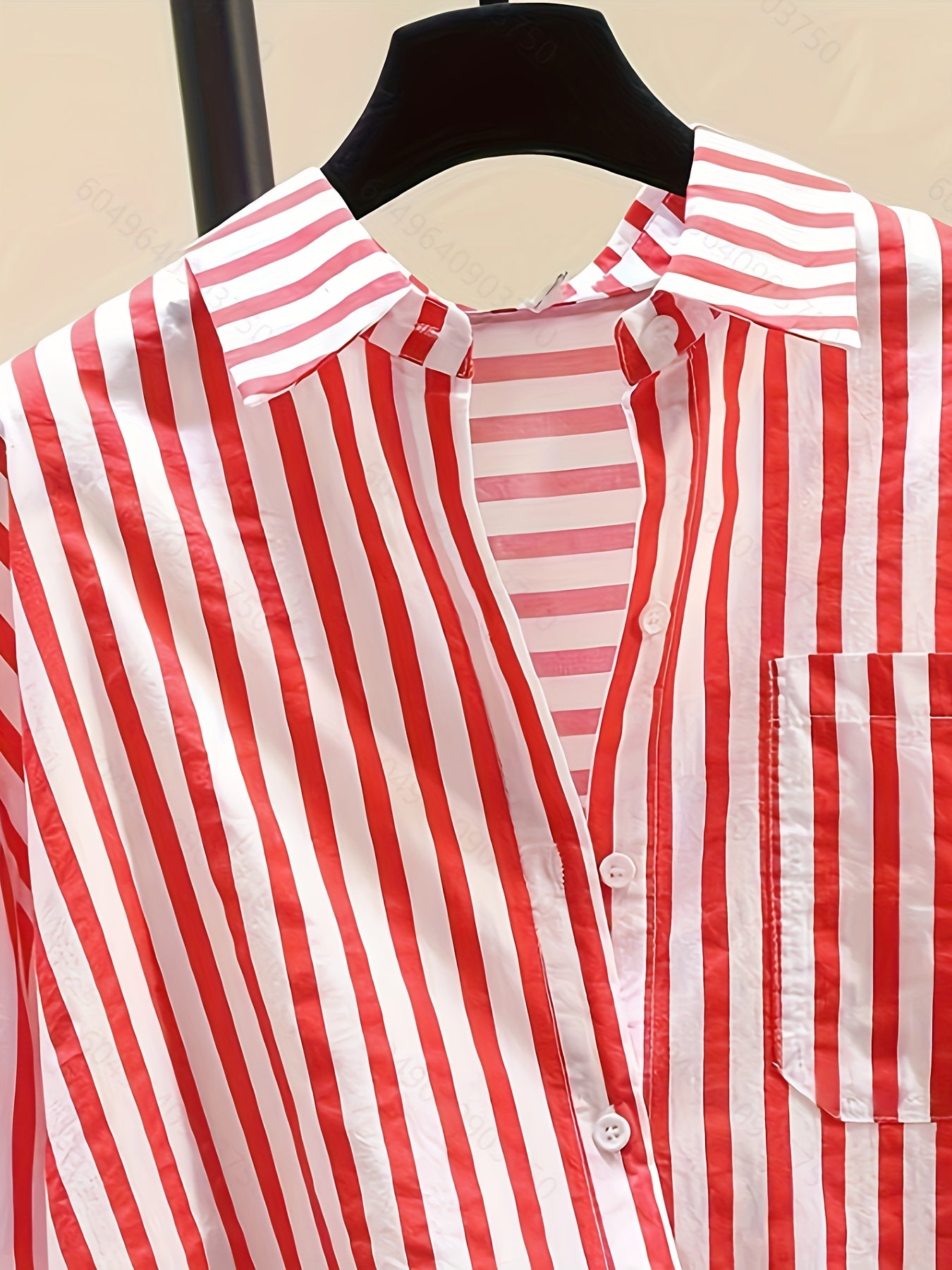 Women's Striped Polyester Shirt Long Sleeve Casual Vacation Sun Protection