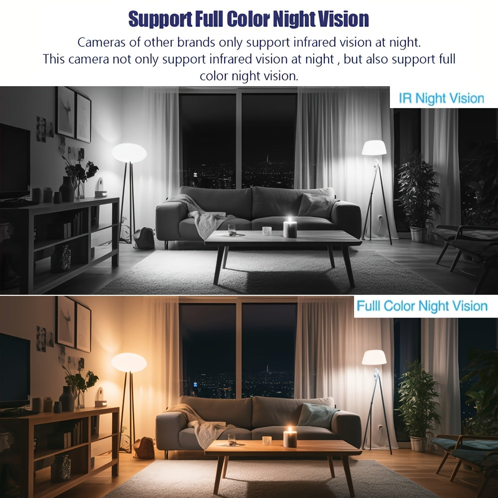 Dual-View White Security Cameras 2MP FHD 1080P Surveillance for Monitoring