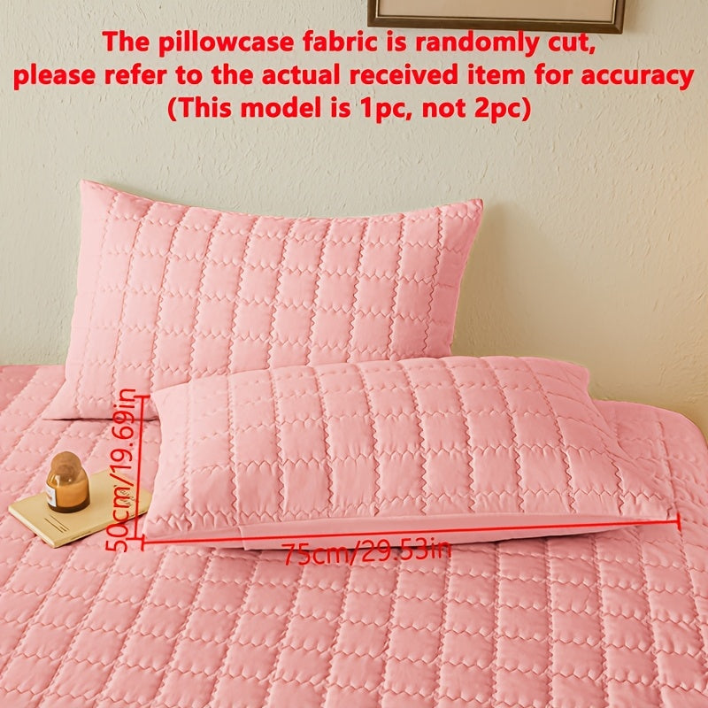 Square Pattern Waterproof Pillowcase Soft Breathable Skin-Friendly Bedroom Decor