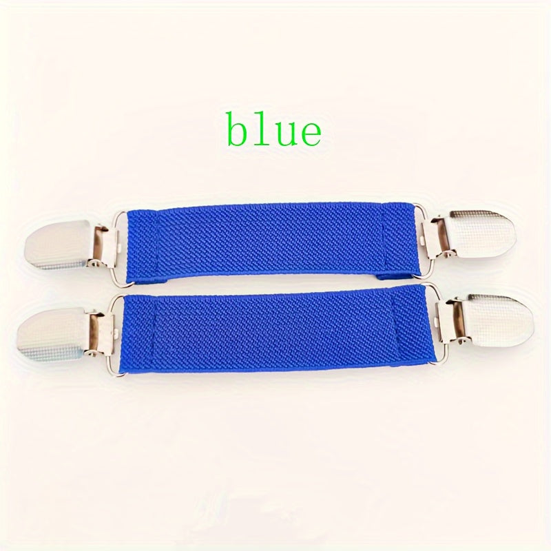 Set of 2 Nylon Elastic Bed Sheet Straps with Anti-Slip Clips for Secure Fit