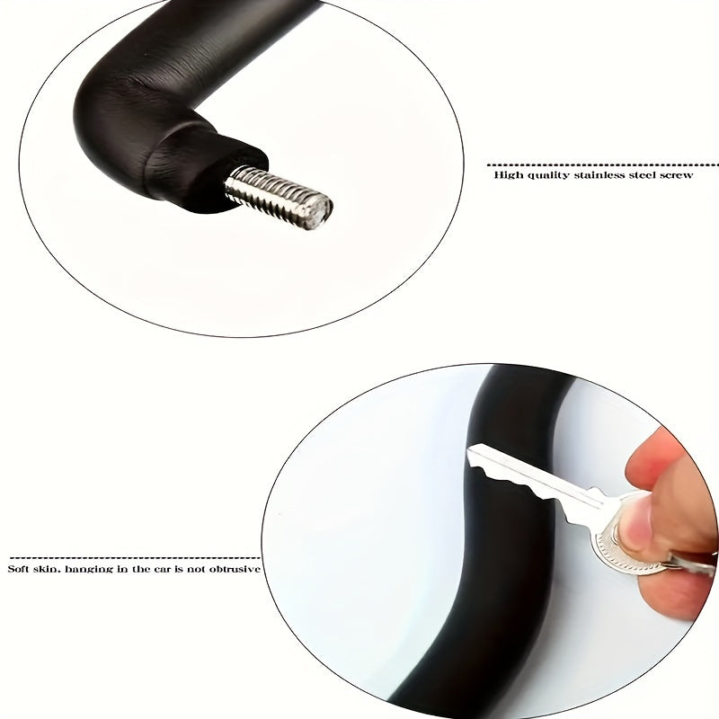 Adjustable Stainless Steel Car Seat Headrest Hanger with Suction Cup Hooks for Vehicle Interior