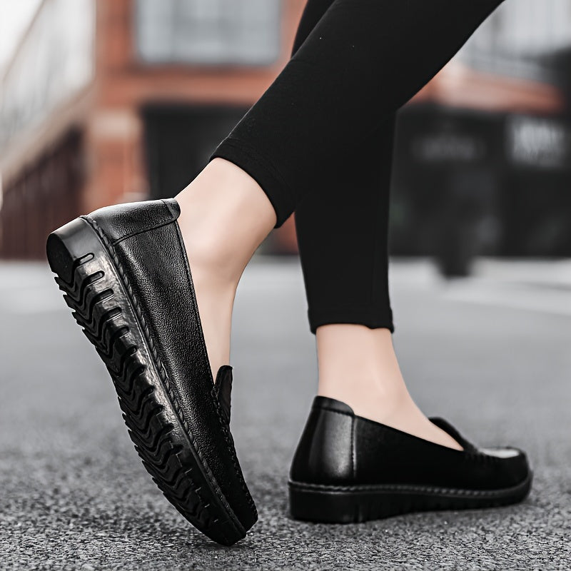 Women's Flat Shoes Slip-On Lightweight Solid Color Man Made Materials Rubber Sole