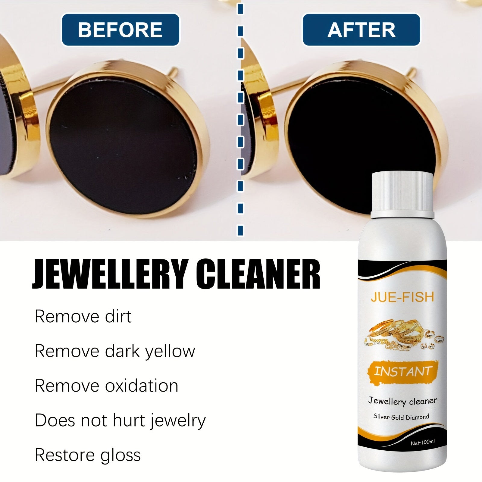 Jewelry Cleaner Liquid for Decontamination and Blackening Care, 1 Piece