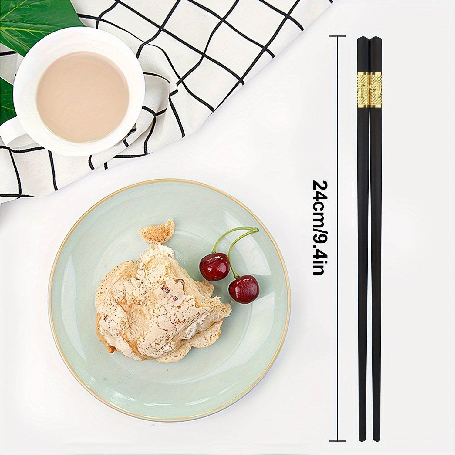 10 пар многоразовых черных стекловолоконных палочек для еды с нескользящей поверхностью, безопасных для посудомоечной машины, для домашнего и ресторанного использования