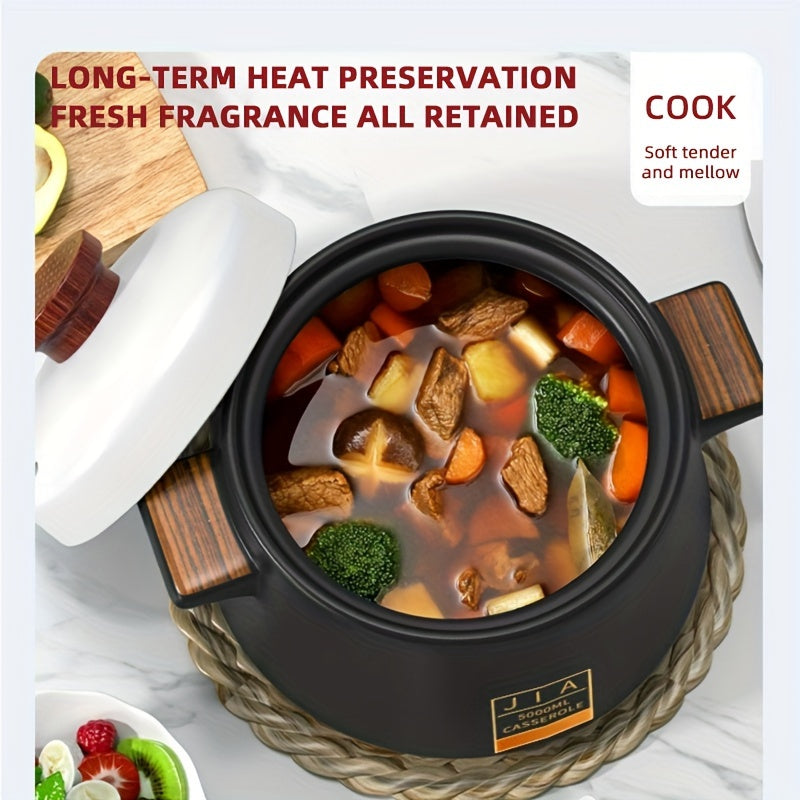 Olla negra nórdica para sopa de 3.3L para uso en restaurantes de cocina japonesa