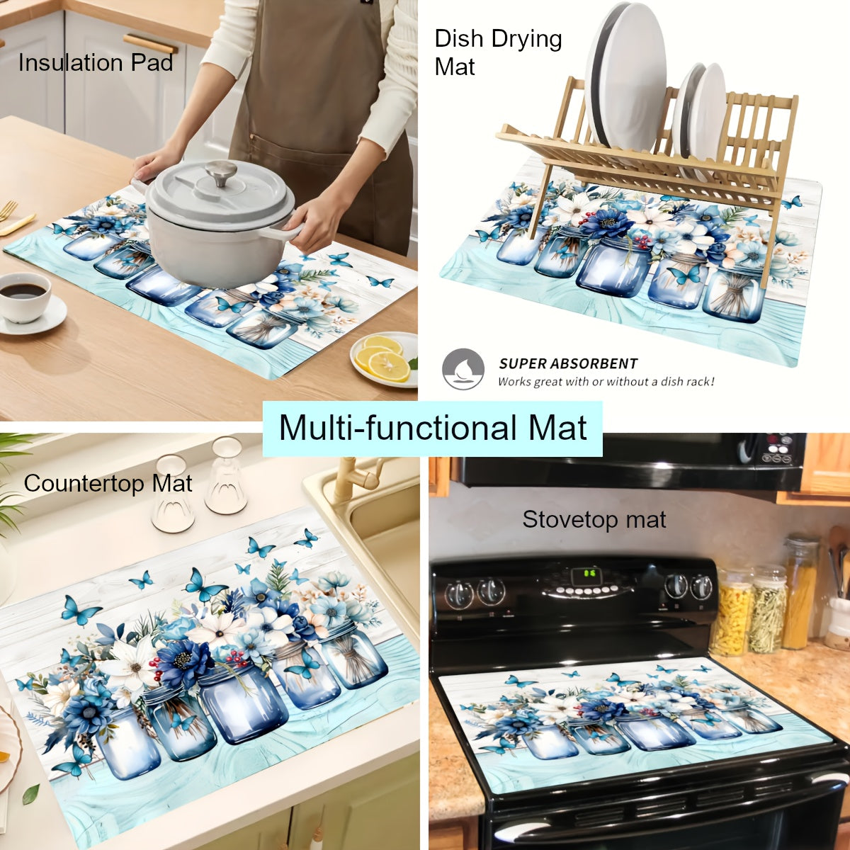 Katta oshxona himoya mato 72x52cm, sirgʻalmas, issiqlik va chizishga qarshi, stol usti pad