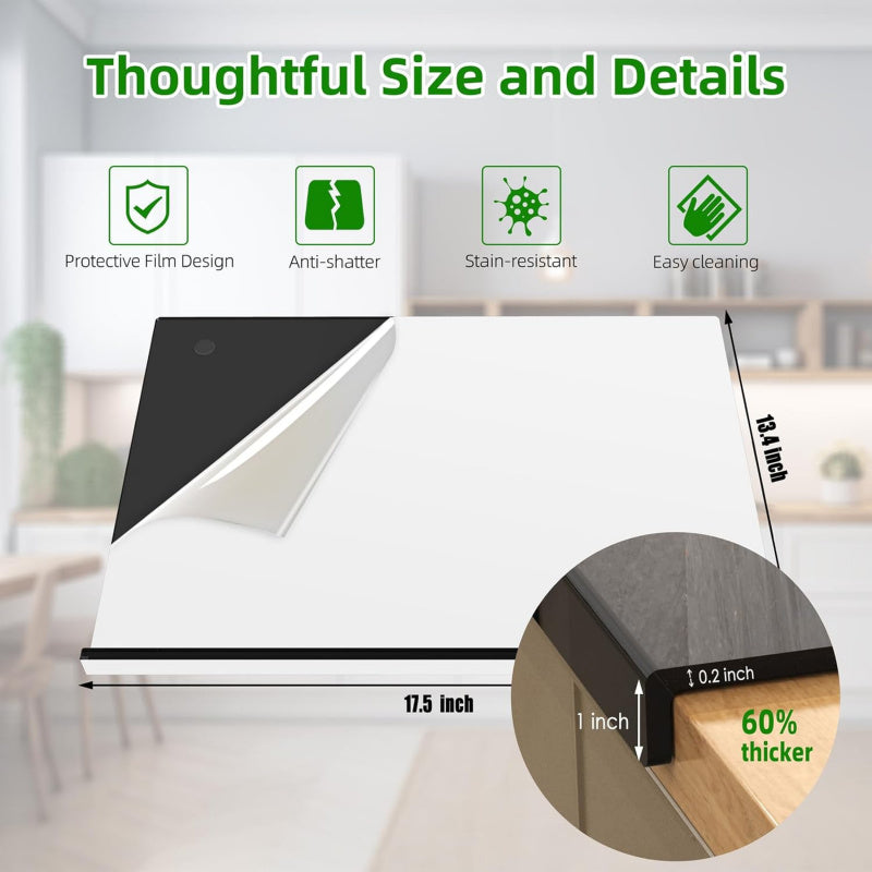 BPAsiz akril kesish taxtasi, stol lipi bilan, 60% qalinroq, mustahkam oshxona uchun muhim