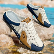 Men's Slip-On Casual Shoes Navy White Beige Anti-Skid Durable EVA Insole Breathable Fabric Upper