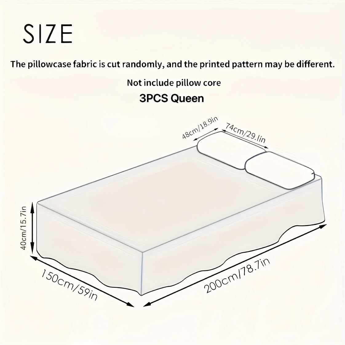 Set of 3 Soft Lace Macrame Bed Skirt and Pillowcase Floral Print Bedroom Decor