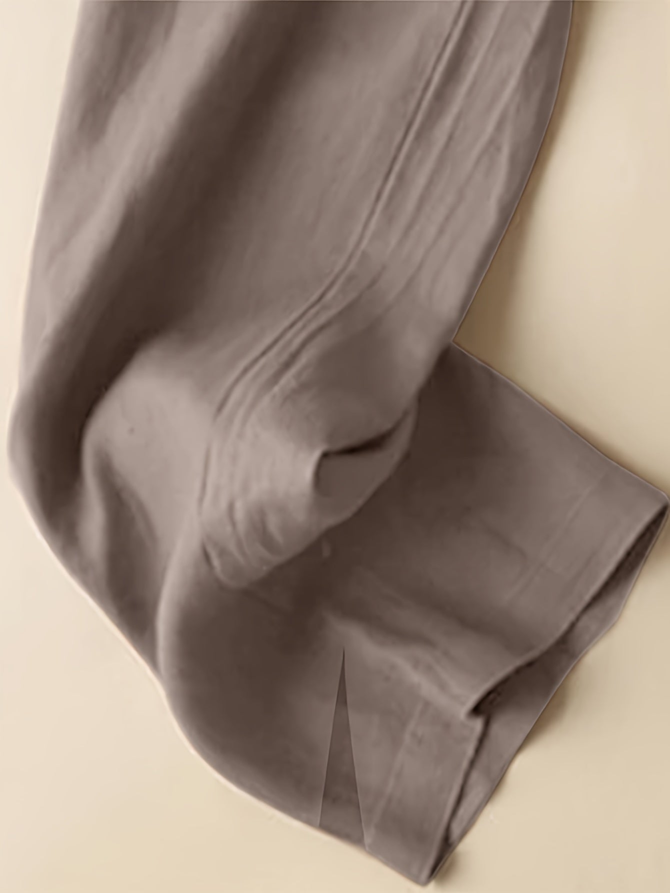 Plus Size Solid Pocket Straight Leg Pants, Casual Drawstring Elastic Waist Women's Clothing