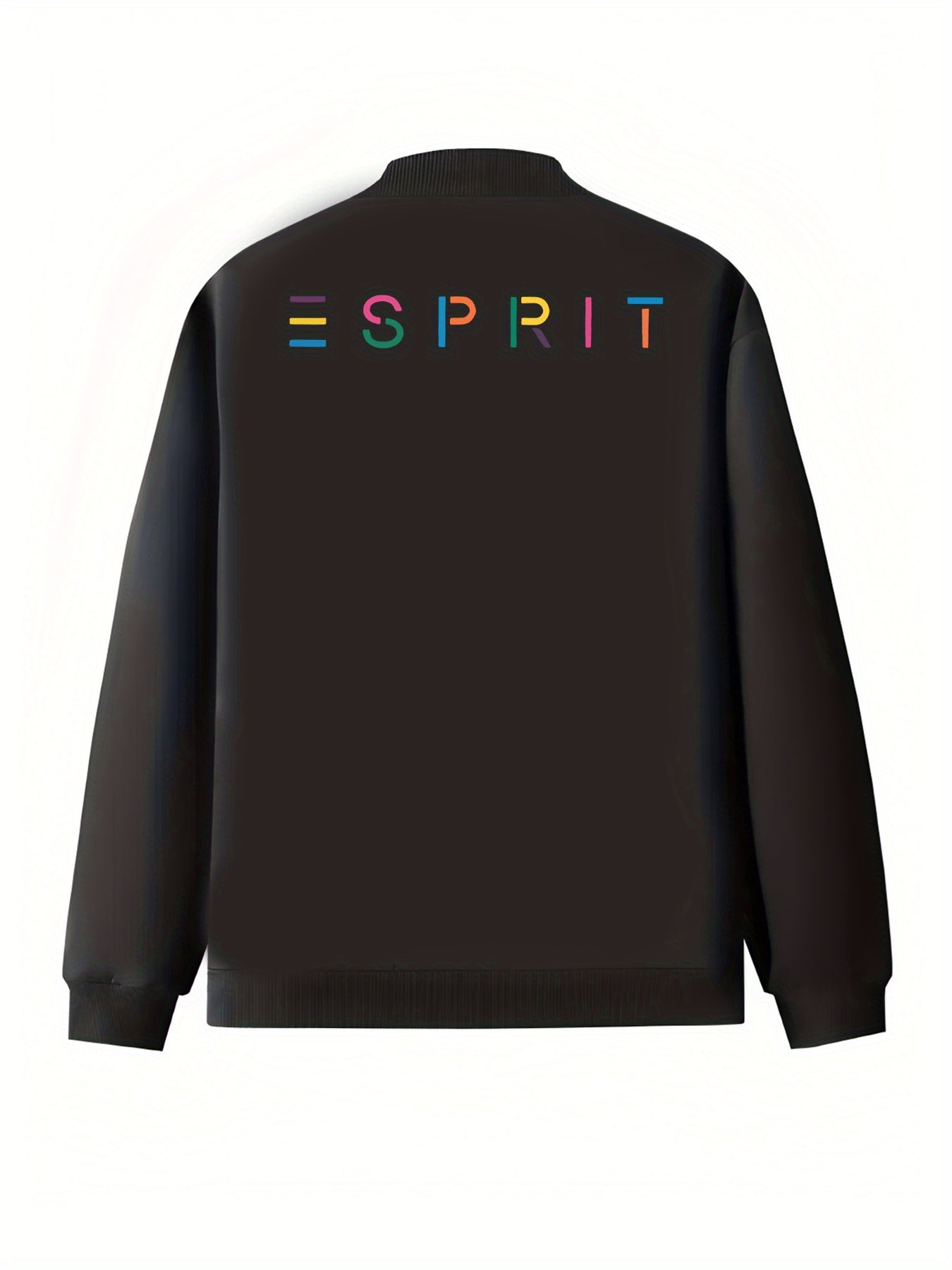 Plus Size Women's Black Casual Bomber Jacket with Zip Closure