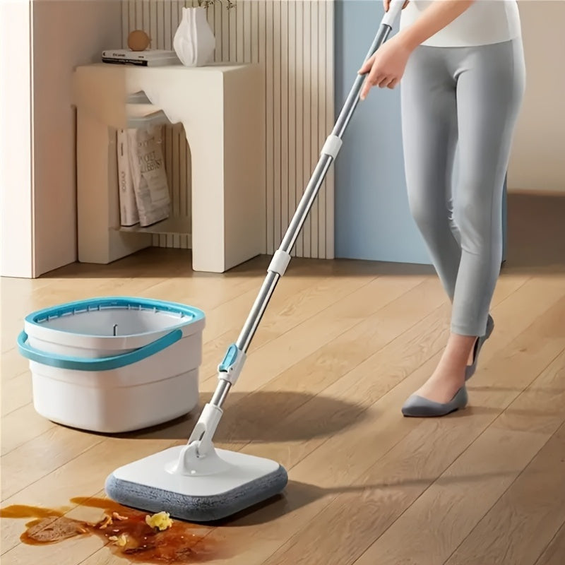 Rotary Mop va Vedro Tozalash To'plami - O'z-o'zini buradigan, ABS Material, Avtomatik Suvni Qaytarish, Olib Tashlanadigan Tank, Pol uchun Ideal