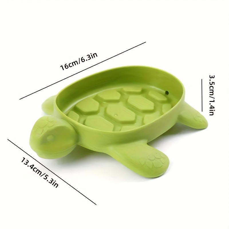 Turtle-Shaped Soap Dish Plastic Drainage Bathroom Accessory