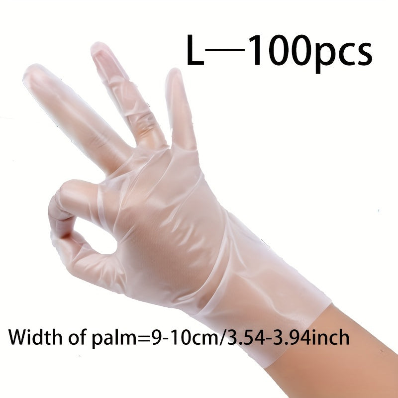 100 Pairs Disposable TPE Gloves Food Safe Powder-Free Transparent Household