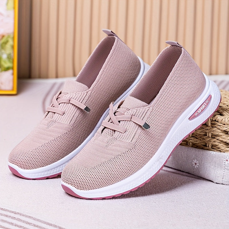 Women's Casual Slip-On Sneakers with Round Toe and Lightweight Fabric