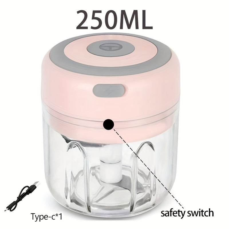 Electric garlic chopper 250ml wireless USB rechargeable vegetable fruit meat cutter