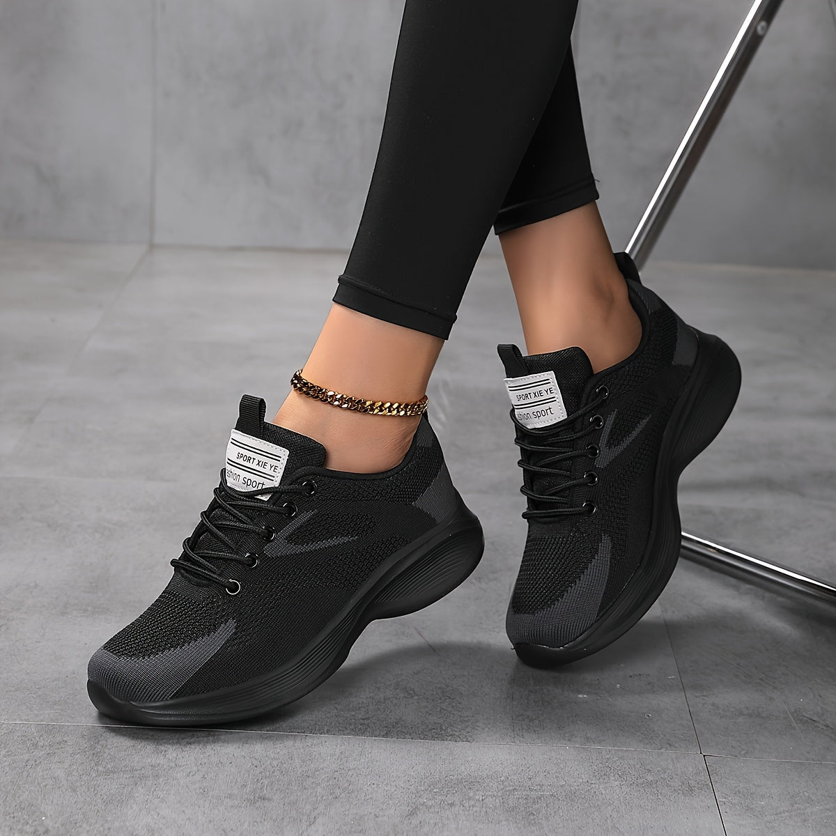 Zapatillas de running transpirables para mujer, deportivas bajas, color gris y verde, con amortiguación