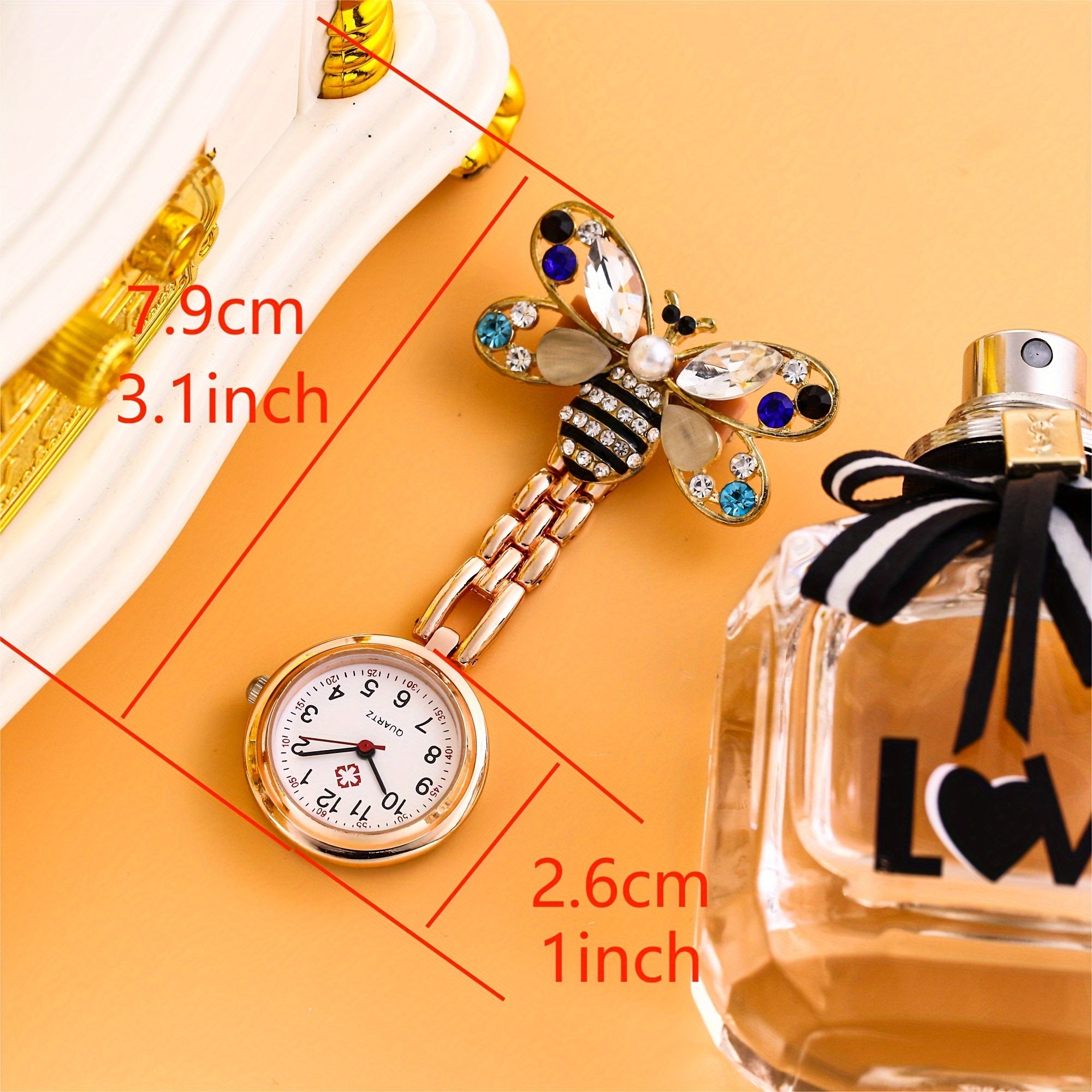 Yorqin Rhinestone Asalarichu Hamshira Broshy Tibbiyot Hayvonlar Mavzusi Shifokor Paramedik Fob Soat