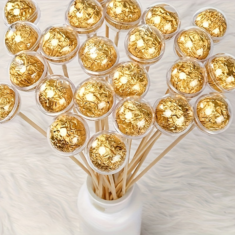 Set of 20 Chocolate Flower Holders with Clear Acrylic Cups for DIY Bouquets and Packaging