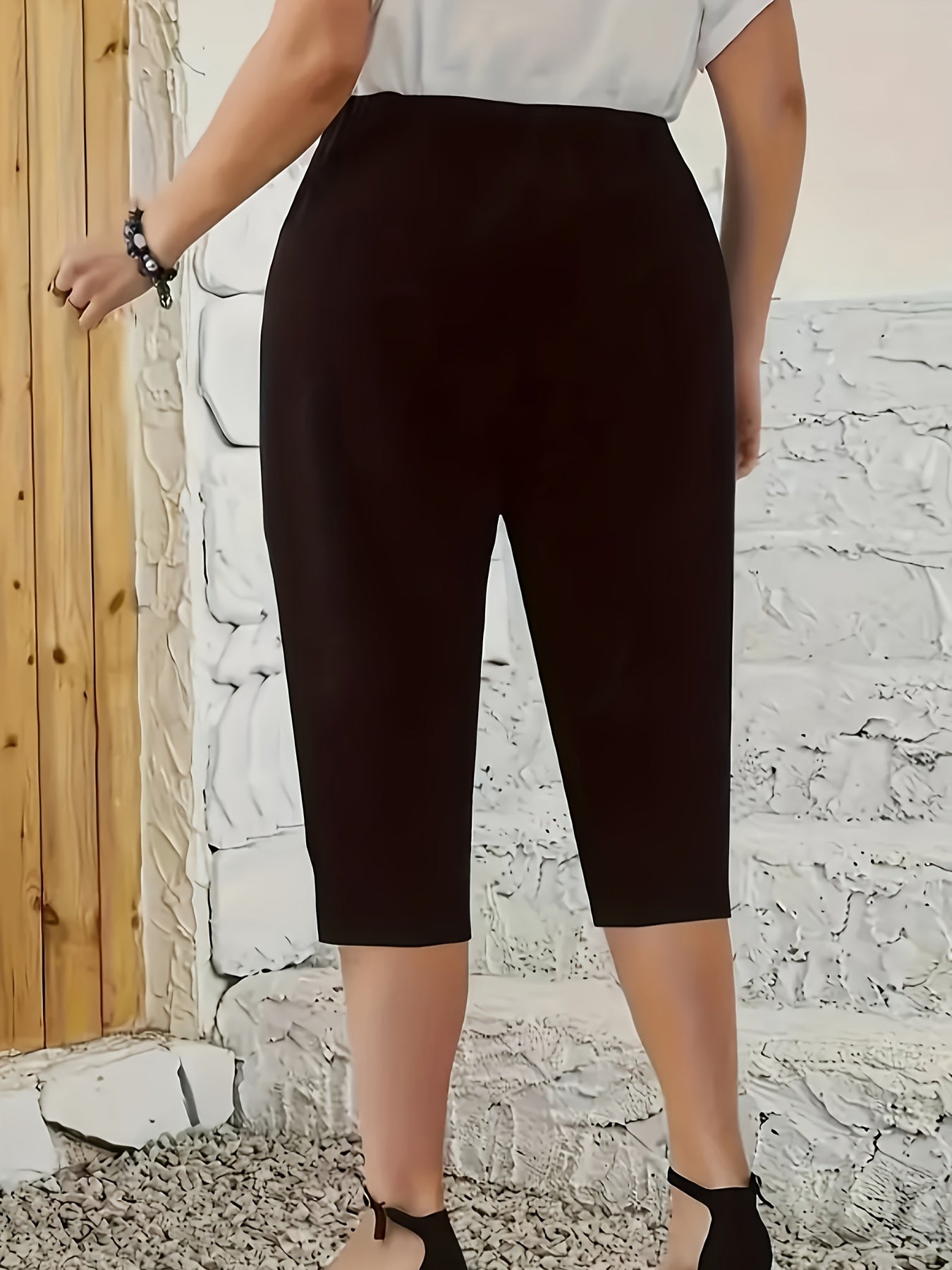 Pantalones casuales de cintura elástica y ajustada para mujer con abertura lateral en primavera, verano y otoño