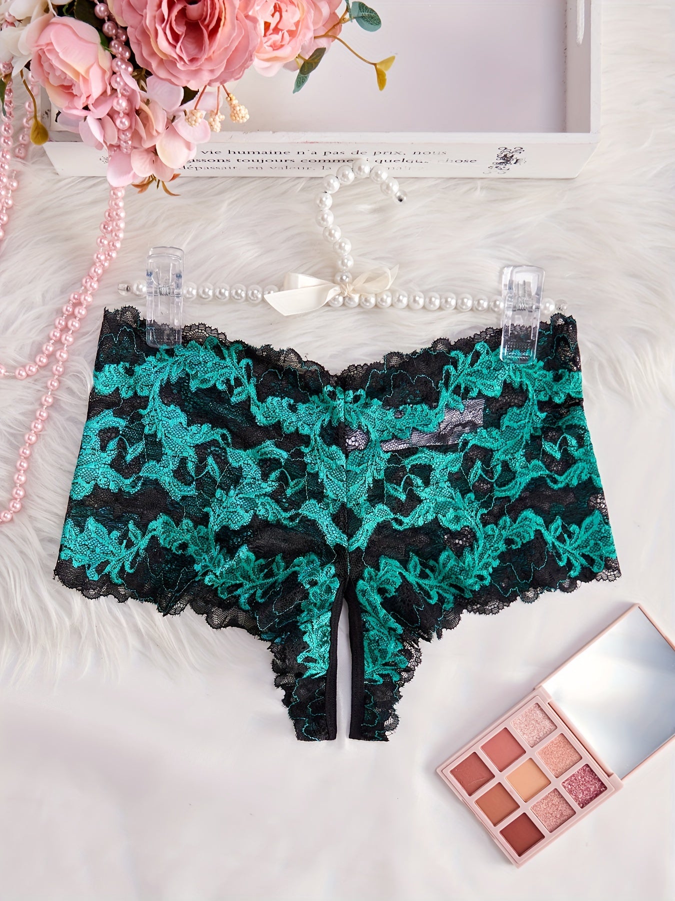 Chic Ikki Rangli Dantelli Ichki Kiyimlar - Jozibador, O'rta Balandlikda, Yarim Shaffof, Cho'ziluvchan, Yaqqol Muntazam Vaqtlar Uchun Ideal