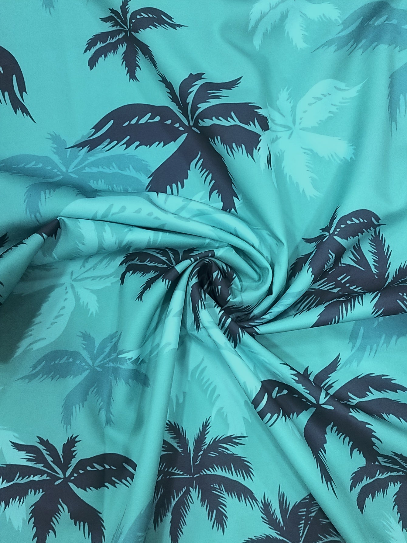 Men's Short Sleeve Casual Shirt with Coconut Tree Print for Summer Beach Holidays and Gifts