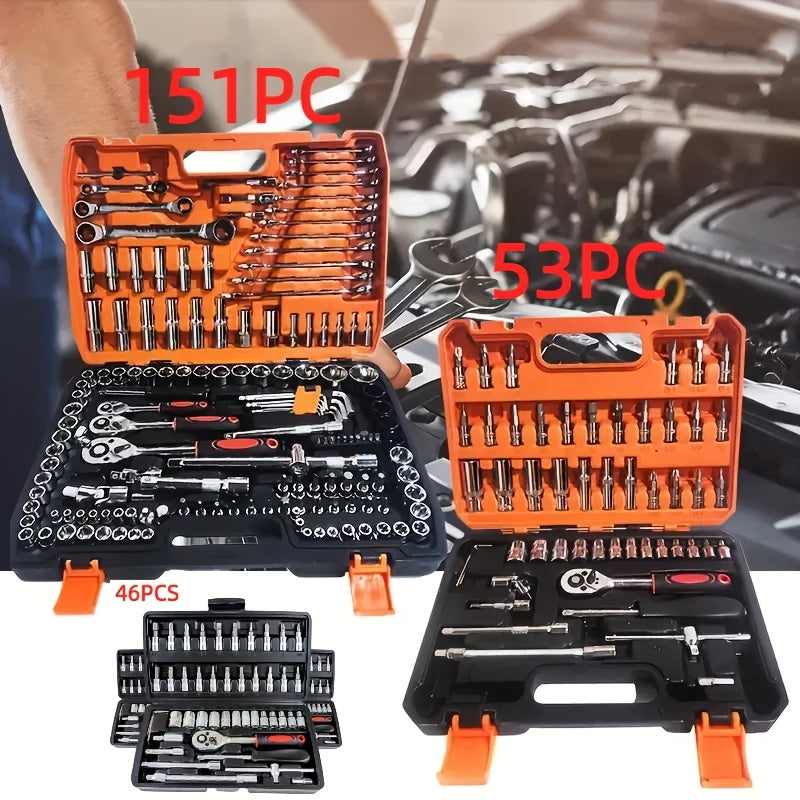 Auto Repair Tool Set 151pcs 53pcs 46pcs Drive Sockets Ratchet Wrench
