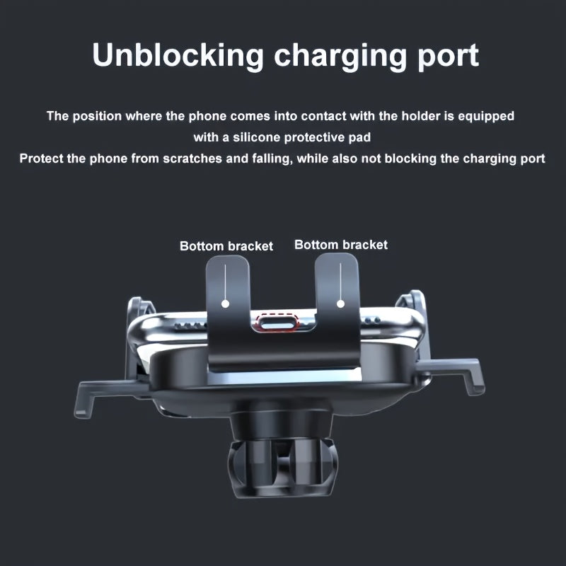 Universal Car Phone Mount ABS Dashboard Holder 360° Rotatable Single-Handed Setup