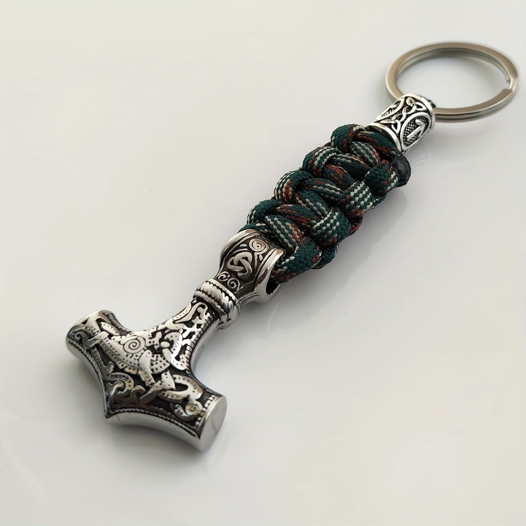 Handmade Viking Thor's Hammer Keychain Metal Norse Mythology Gift