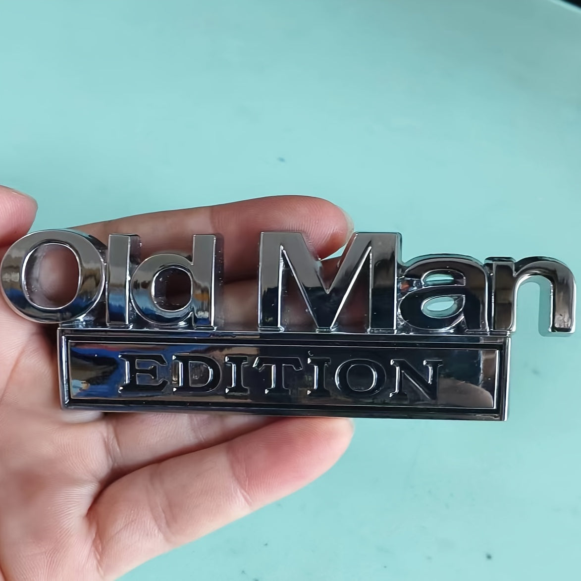 3D Old Man Zinc Alloy Metal Car Sticker Unique Eye-Catching Design