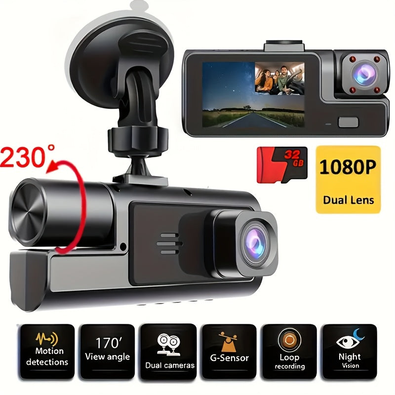 Car Dash Cam Front and Inside 1080P 720P Night Vision Wide Angle