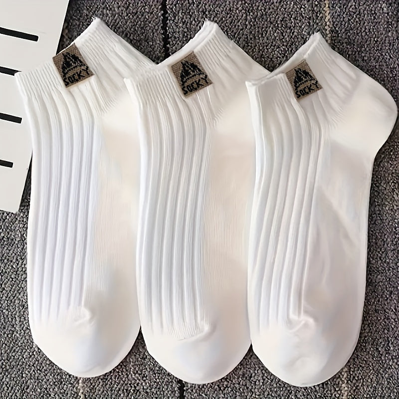 Women’s Crew Socks 5 Pairs Breathable Cotton-Polyester Knit Short Socks