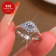 Moissanite Engagement Ring 1CT Sterling Silver Wedding Jewelry for Valentine