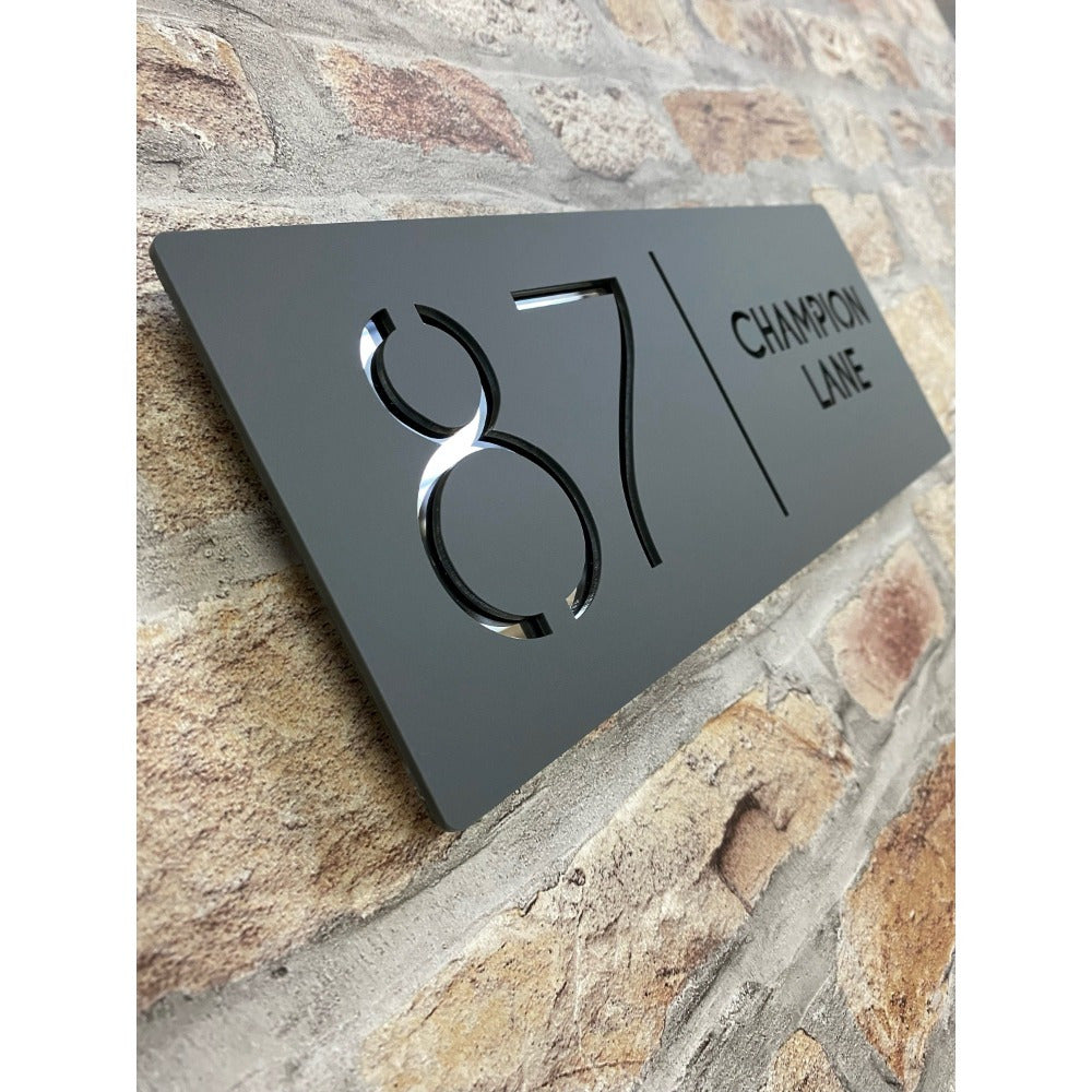 Acrylic House Number Sign Stylish Door Plaque in Multiple Colors