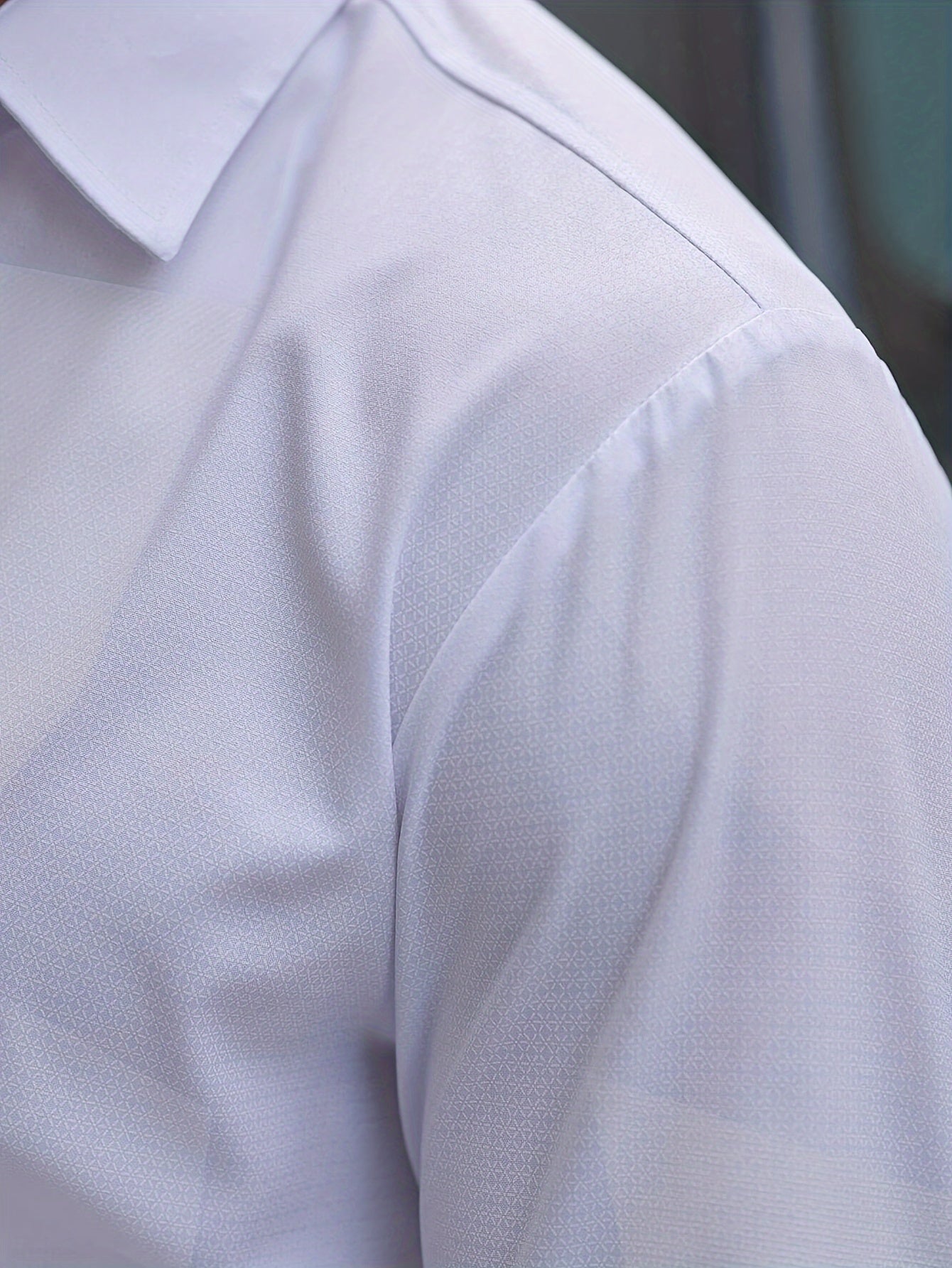 Men's Black Long Sleeve Dress Shirt Geometric Pattern Slim Fit All-Season Button-Up