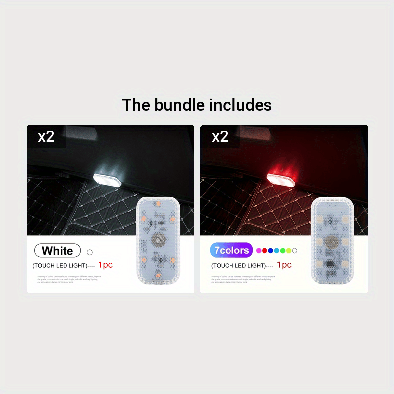 Мини-беспроводной светодиодный сенсорный внутренний свет для автомобиля, потолка, двери, багажника, хранения