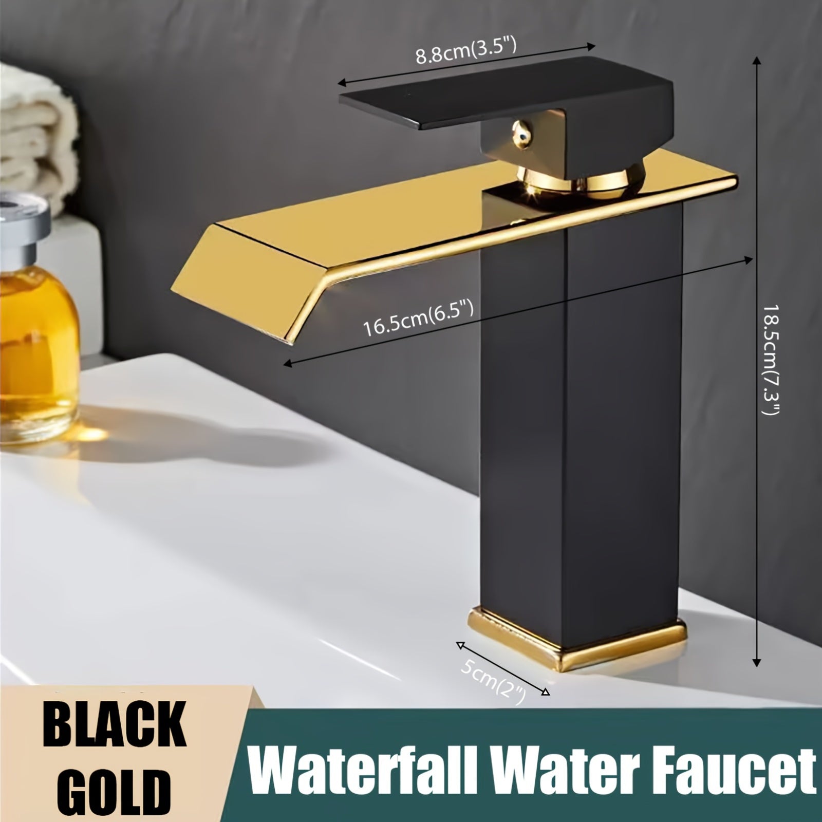 Stainless Steel Bathroom Faucet Single Hole Modern Deck Mount Waterfall Design