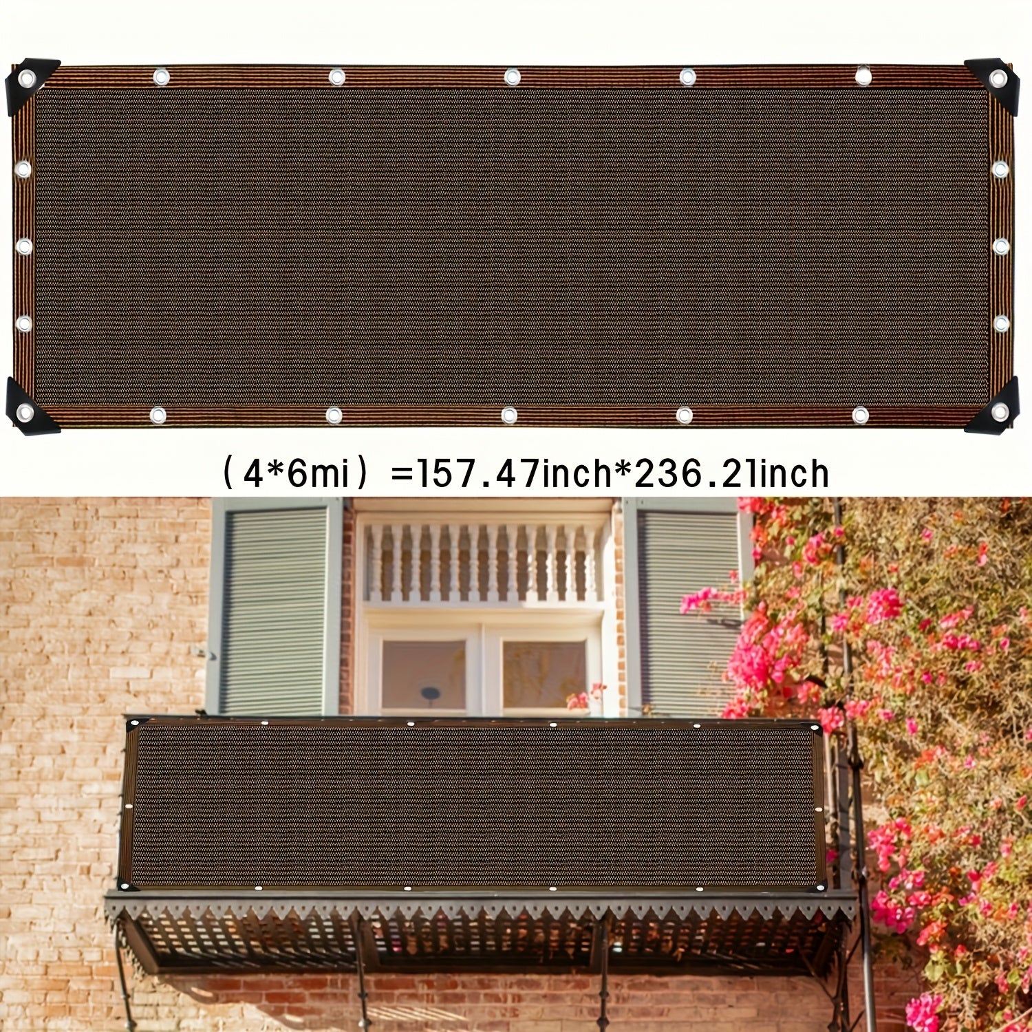 Tashqi soyalar uchun bog'lar, patio, issiqxonalar va boshqa joylarda foydalanish uchun mustahkam qahva rangli soyabon mato.