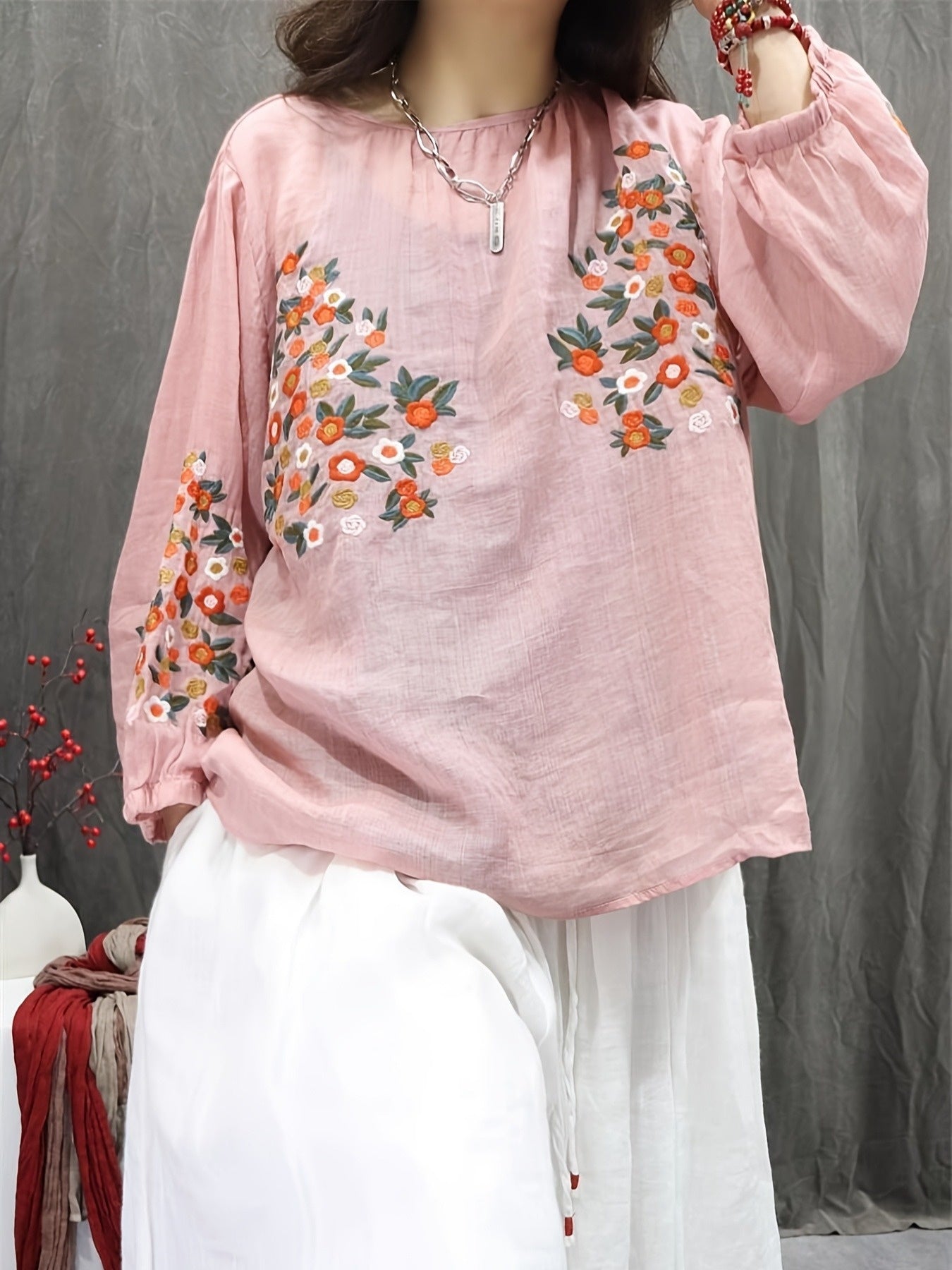 Plus Size Ladies Summer Blouse Elegant Comfortable Floral Plus Size Blouse